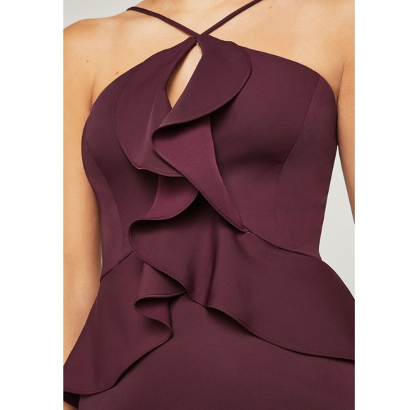BCBGMaxazria Halter Peplum Ruffle Dress - Picture 3 of 8